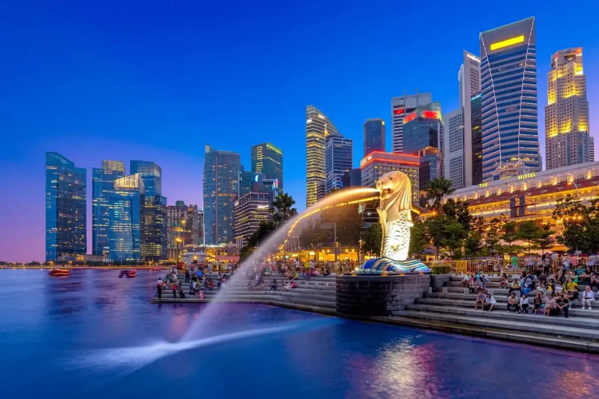 Công Viên Merlion, nơi có bức tượng Sư tử biển Merlion là biểu tượng đặc trưng của Singapore